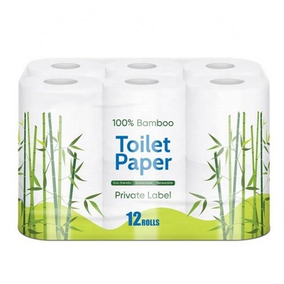 Eco Friendly Bamboo Pulp 2-4 ply 8 rolls 12 rolls Super Soft Toilet Paper