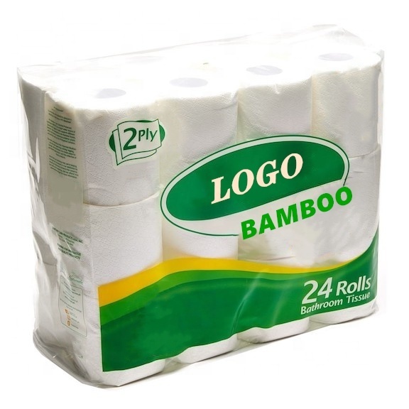 Eco Friendly Bamboo Pulp 2-4 ply 8 rolls 12 rolls Super Soft Toilet Paper