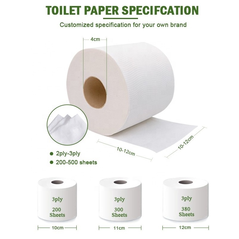 Private Label Bamboo Toilet Rolls Tissue Printed Toilet Paper