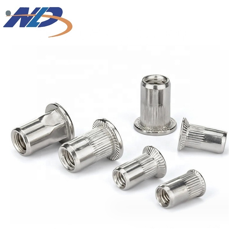 NLD Custom Good PriceM5 M8 Colored zinc Threaded Inserts 304 Stainless Steel Flat Head Hex Rivet Nut