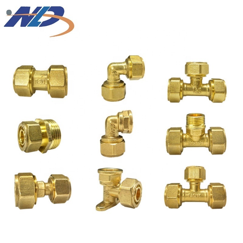 NLD CNC Machining Y Joint 1/2'' Hose Nipple Brass 3 Way Male Connector Brass Pex Hose Fittings