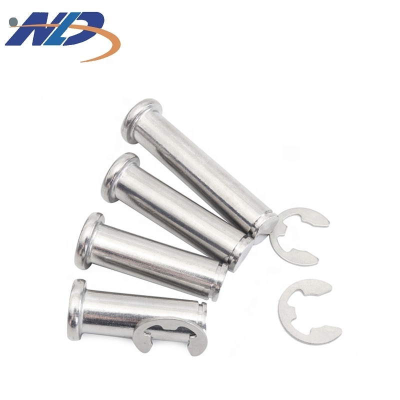 NLD Double Ends 304 316 201 Stainless Steel Flat Head 0.25 inch Groove Clevis Pin with circlips