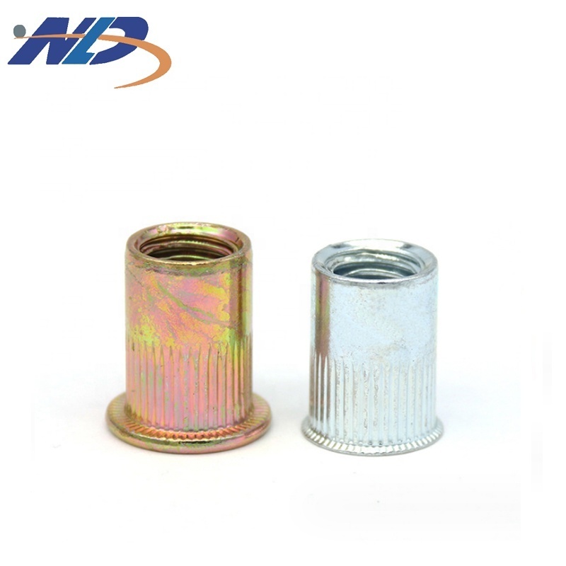 NLD Custom Good PriceM5 M8 Colored zinc Threaded Inserts 304 Stainless Steel Flat Head Hex Rivet Nut