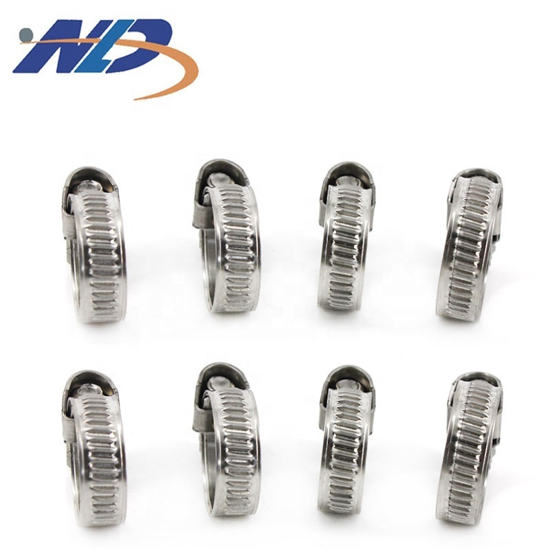 Manufacture double bolt heavy duty stainless steel germen metal set pipe spiral clip mini hose clamp