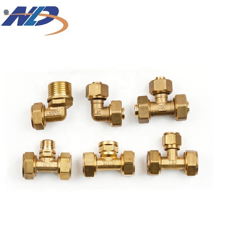 NLD CNC Machining Y Joint 1/2'' Hose Nipple Brass 3 Way Male Connector Brass Pex Hose Fittings