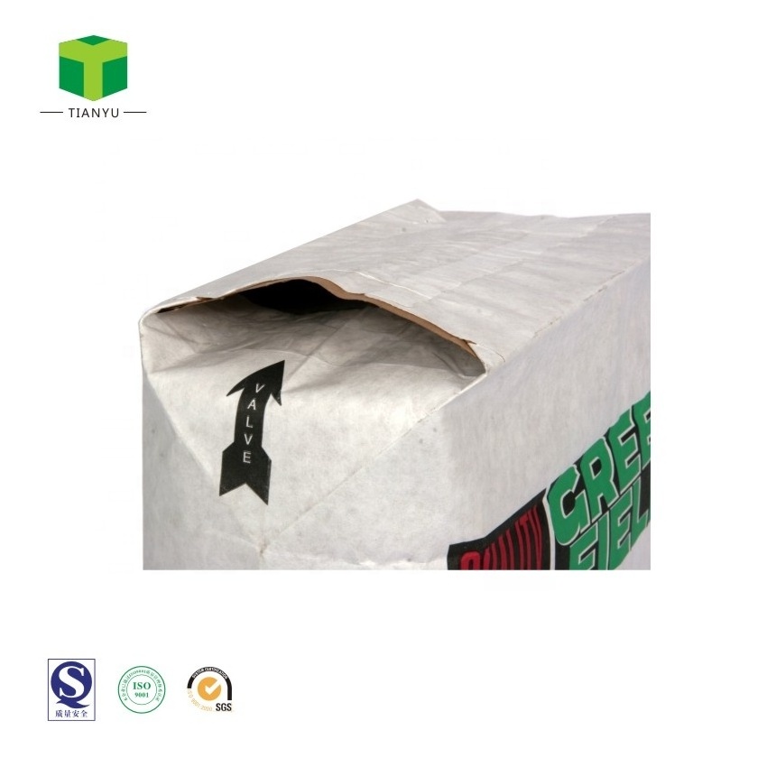 20kg Cement Putty Powder Glue Tile Adhesive multiwall Kraft Paper Bag Packaging Bags With Pasted Valve