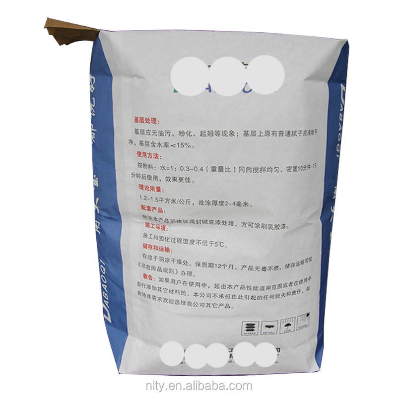 20kg Cement Putty Powder Glue Tile Adhesive multiwall Kraft Paper Bag Packaging Bags With Pasted Valve