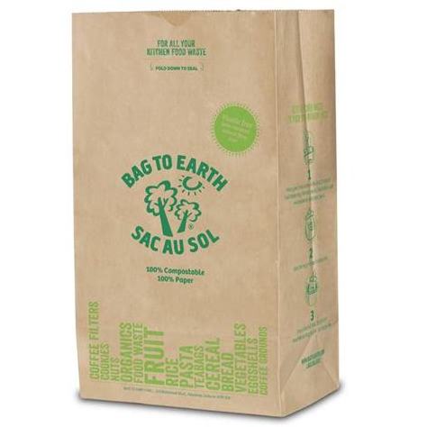 Waterproof compostable paper kitchen food waste bag disposable paper bag with PLA film bag