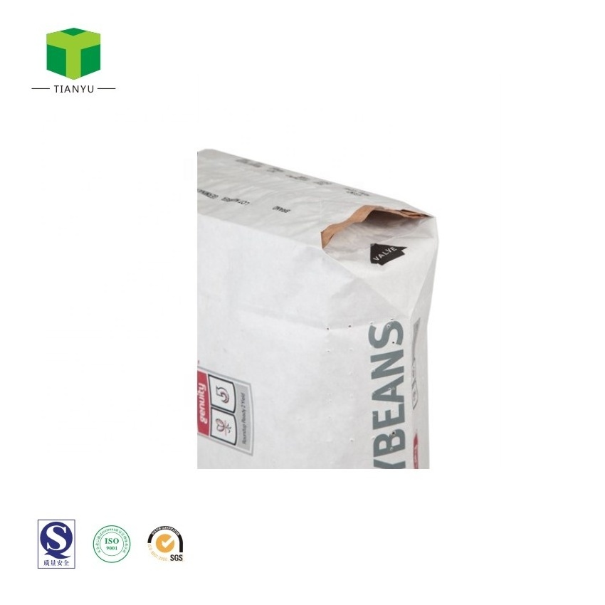 Kraft paper block bottom valve port bag for packing cement concrete chemical fertilizer 25kg 20kg