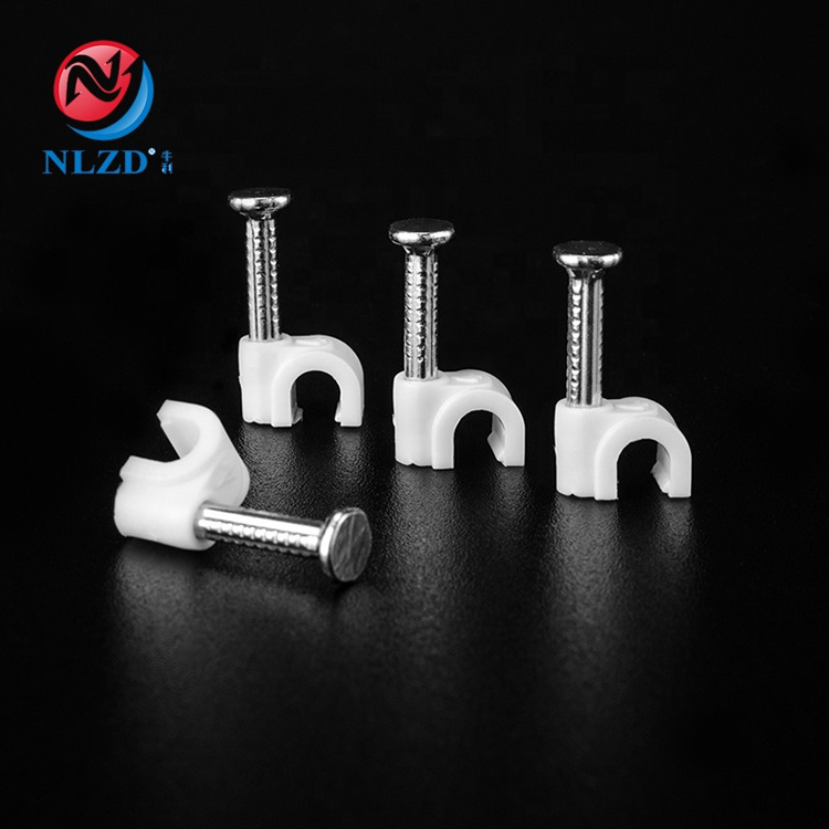 NLZD PE Plastic Cable Clamp Electrical Wire Wall Holder Nail Round/Circle Cable Clips