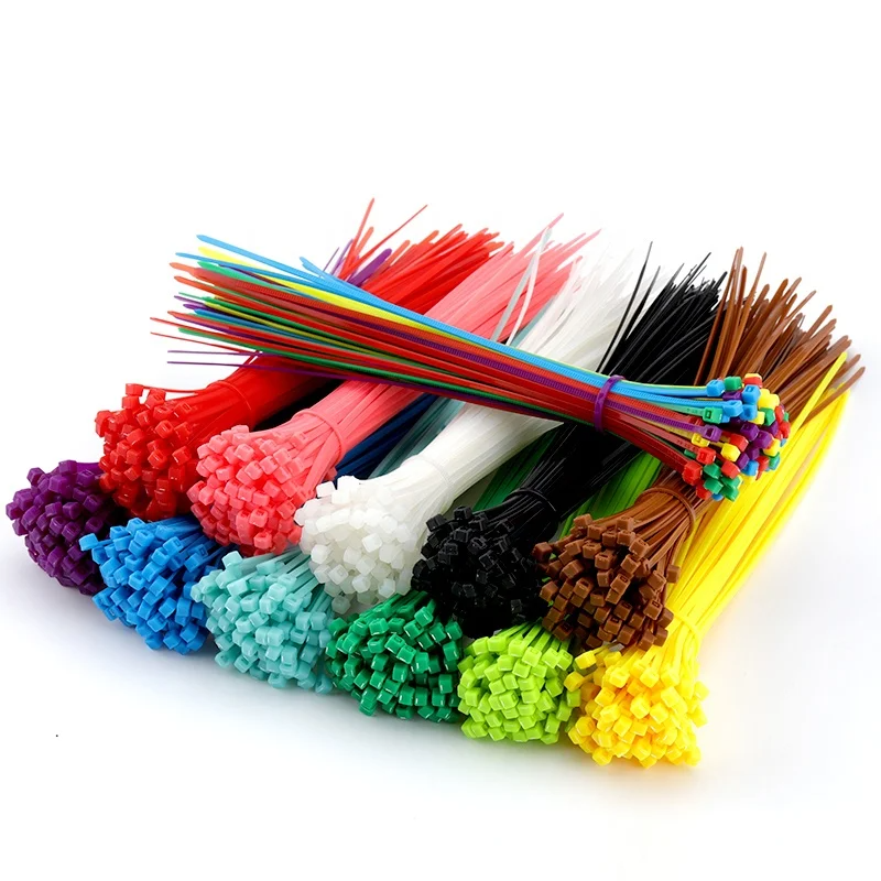 Wholesale Factory Free Sample Plastic Self Locking white zip Ties Colorful Nylon 66 Cable Ties never break black nylon tie