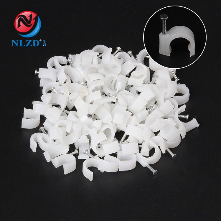 NLZD PE Plastic Cable Clamp Electrical Wire Wall Holder Nail Round/Circle Cable Clips