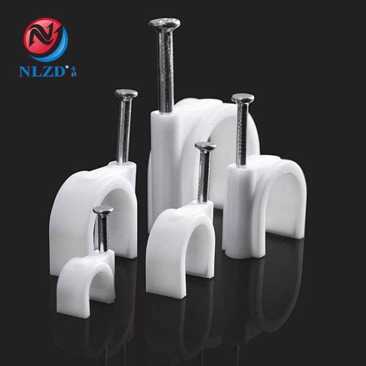 NLZD PE Plastic Cable Clamp Electrical Wire Wall Holder Nail Round/Circle Cable Clips