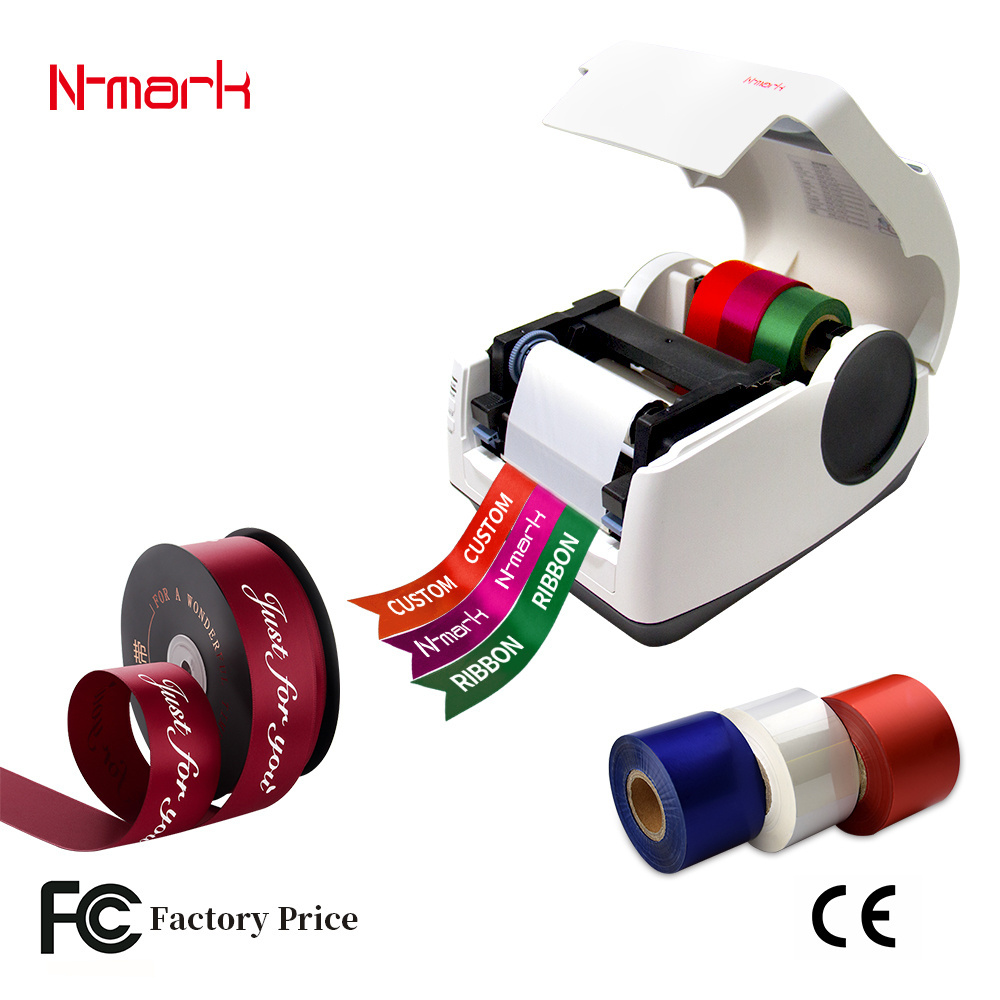 N-mark Flatbed Printer Digital satin ribbon printer, large width ribbon for small business gold mini printer