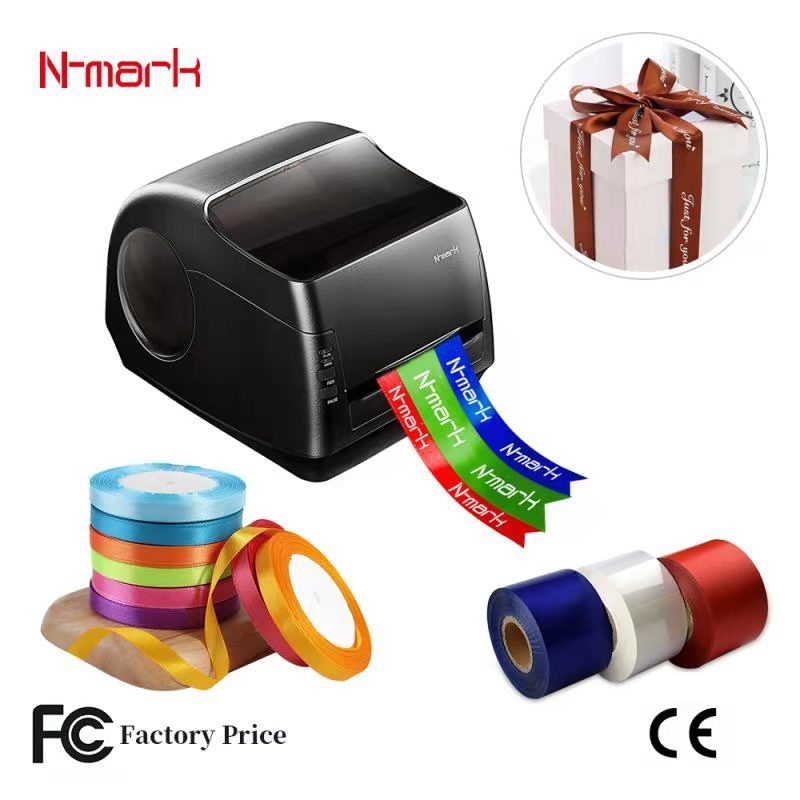 N-mark 2024 taffeta, garment label, banner, packing, flower satin ribbon printing machine hot stamping foil digital printer