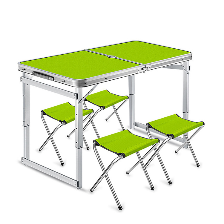 Outdoor Camping Folding Table Easy Carrying Adjustable Height Table Set Portable Suitcase Folding Outdoor Chair And Table Set