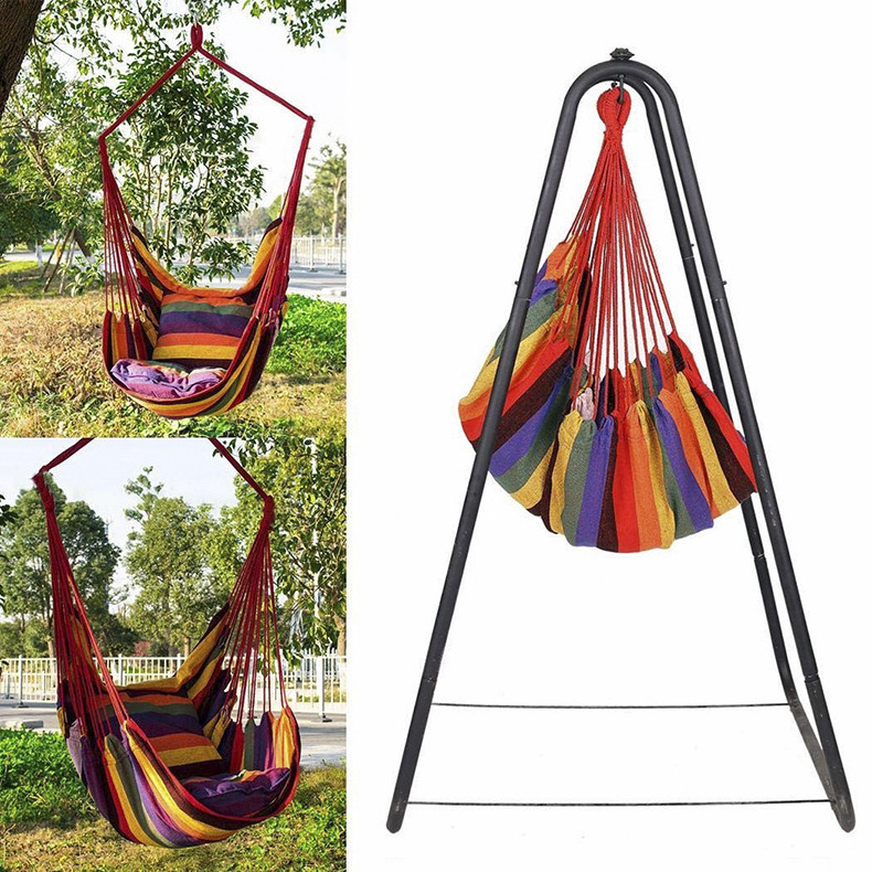 New Portable Hammock Chair Hanging Rope Chair Swing Chair Seat for Adults Kids Garden Indoor Outdoor Fashionable Hammock Swings