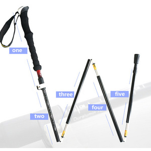 High Quality 5 Sections Walking Sticks Trekking Pole Hiking Camping Aluminum Alloy