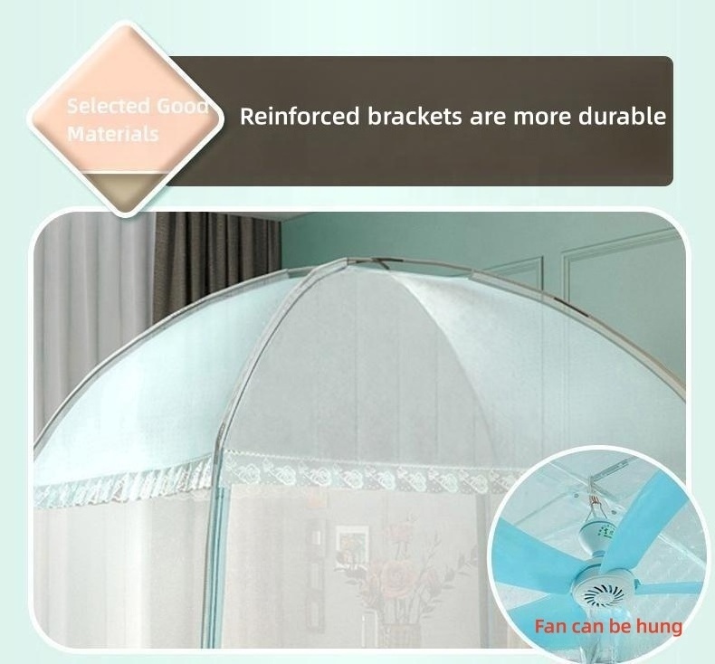 All new fully enclosed mosquito net bracket integrated encryption three door multi size household Mongolian bag mosquito net