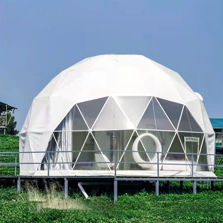 4 Season Outdoor Garden Luxury Hotel Bathroom Small Clear PVC Igloo Geodesic House Transparent Glamping Dome Tent