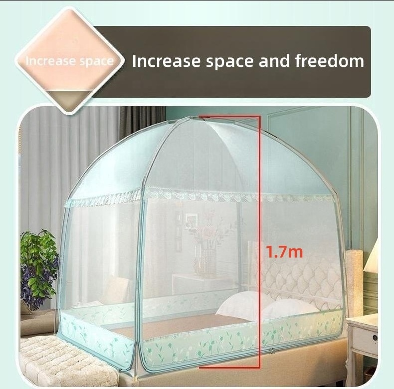 All new fully enclosed mosquito net bracket integrated encryption three door multi size household Mongolian bag mosquito net