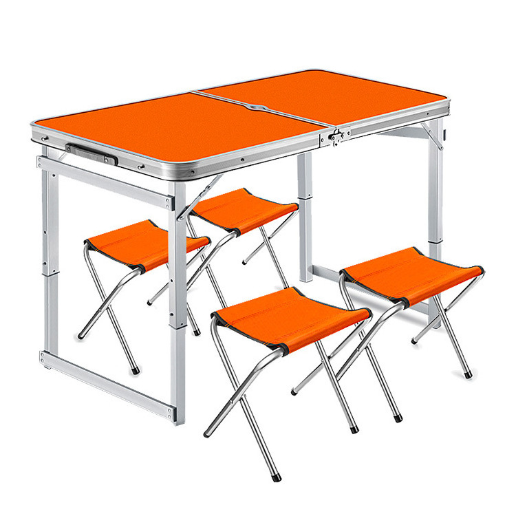 Outdoor Camping Folding Table Easy Carrying Adjustable Height Table Set Portable Suitcase Folding Outdoor Chair And Table Set