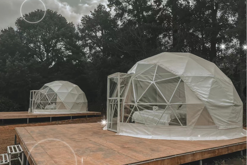 Winter outdoor dome house waterproof PVC cover geodesic glamping dome tent for events outdoor camping igloo tents