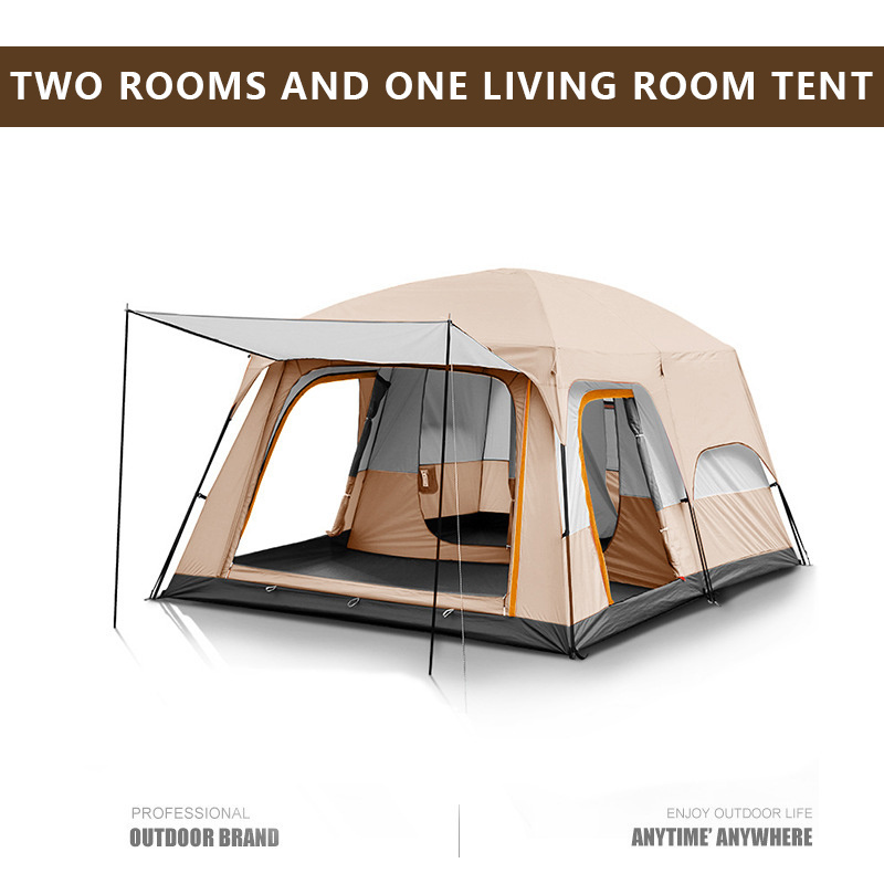 Big Space Camping Tents Double Layers 2 Rooms 1 Living Room Luxury Tent Outdoor Camping 8 10 Person Double Layers Family Tent