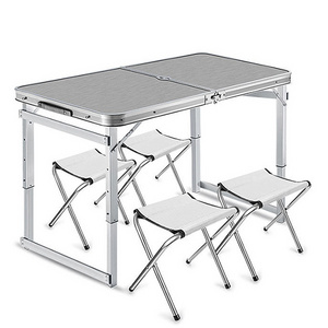 Outdoor Camping Folding Table Easy Carrying Adjustable Height Table Set Portable Suitcase Folding Outdoor Chair And Table Set