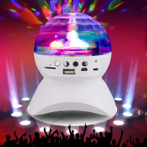 Disco DJ Party  Speaker Built-In Light Show Stage Effect Lighting RGB Color Changing LED Crystal Ball Support TF AUX