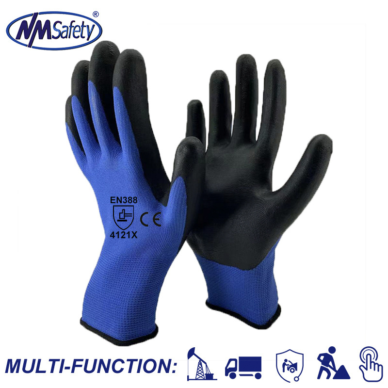 NMSAFETY Industrial Nitrile Gloves Safety Spandex Lined Nylon Gloves Custom Logo Guantes Multi flex Working Gloves in Bulk