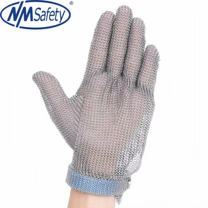 NMSAFETY Cut Resistant Steel Gloves A9 Food Grade Meat Cutting Stainless Metal Mesh Steel Ring Glove Chainmail Butcher Gloves