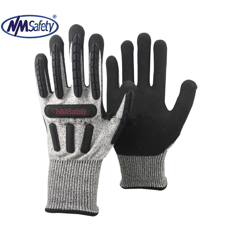 NMSAFETY cut resistant high impact protective gloves tpe impact gloves