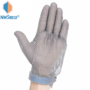 NMSHIELD Butcher Meat Cutting Gloves Stainless Steel Glove ANSI A9 Cut Resistant Glove