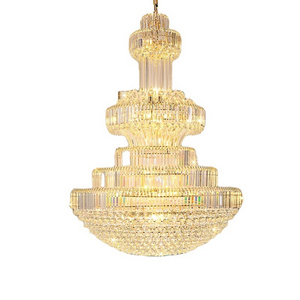 Luxurious Crystal Chandelier Palace Hall Church K9Crystal Pendant Light Classic Empire Style Fixture