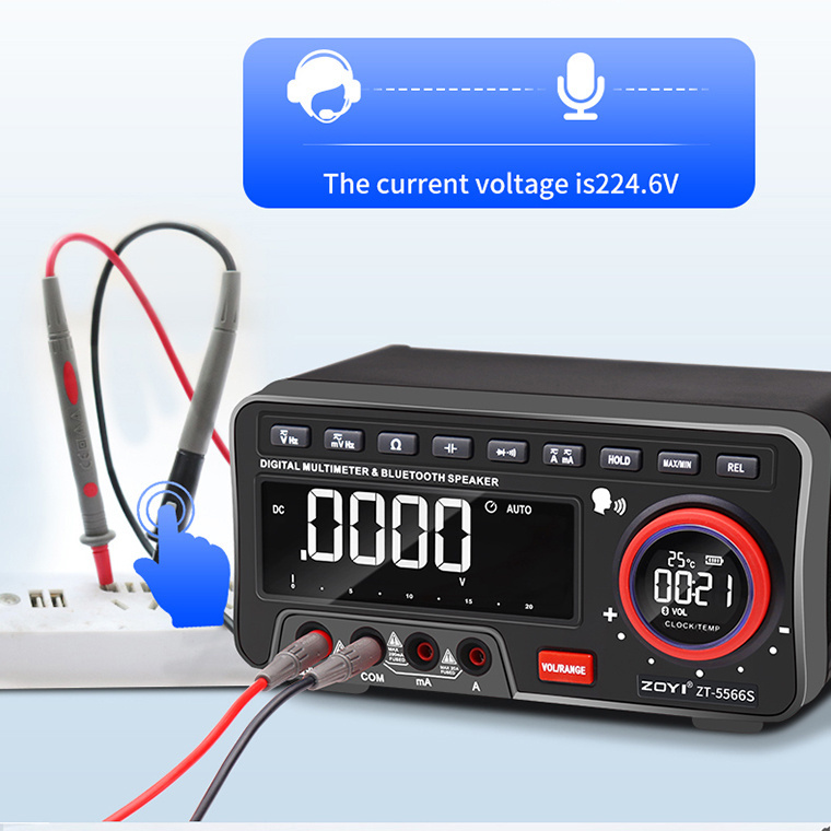 ZOYI ZT-5566SE Desktop BT Speaker Multimeter High-precision  19999 Counts  Voltage and Current Rechargeable Multimetro