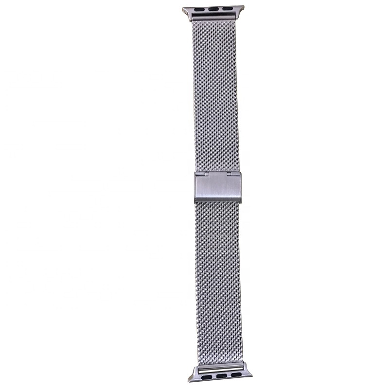 38 40 42 44mm custom light-weight airy silver PVD black stainless steel mesh milanese watch band strap for Apple Watch wholesale