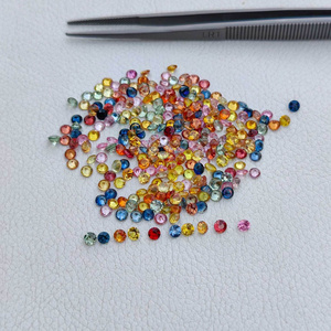 Factory Price AAA Quality Precious 2mm Multi Sapphire Faceted Gemstone Diamond Cut Round Loose Gemstones For Jewelry Watches