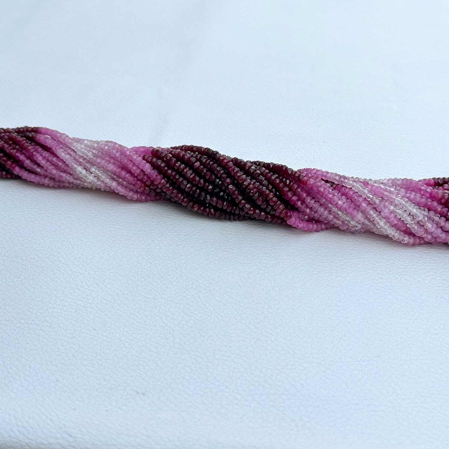 Super Fine Quality Best Selling Shaded Ruby Natural Ombre Ruby Beads Faceted Rondelle Beads Jewelry Making Wholesaler Supplier