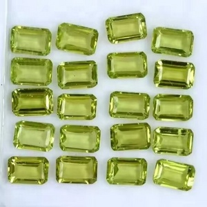 Wholesale Factory Price High Quality Natural Peridot Faceted Octagon Cut Apple Green Color 7x9mm Wholesale Loose Gemstones