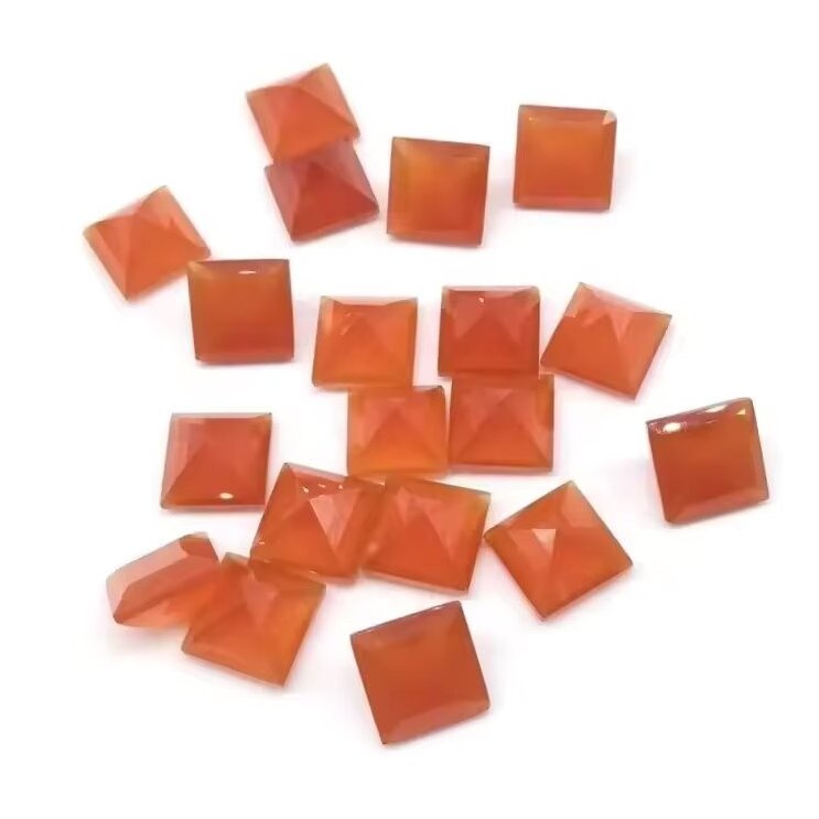 9mm Natural Carnelian Square Cut Loose Gemstone Wholesale Price Buy Now Stones For Jewelry Making From Supplier Online Shop Sale