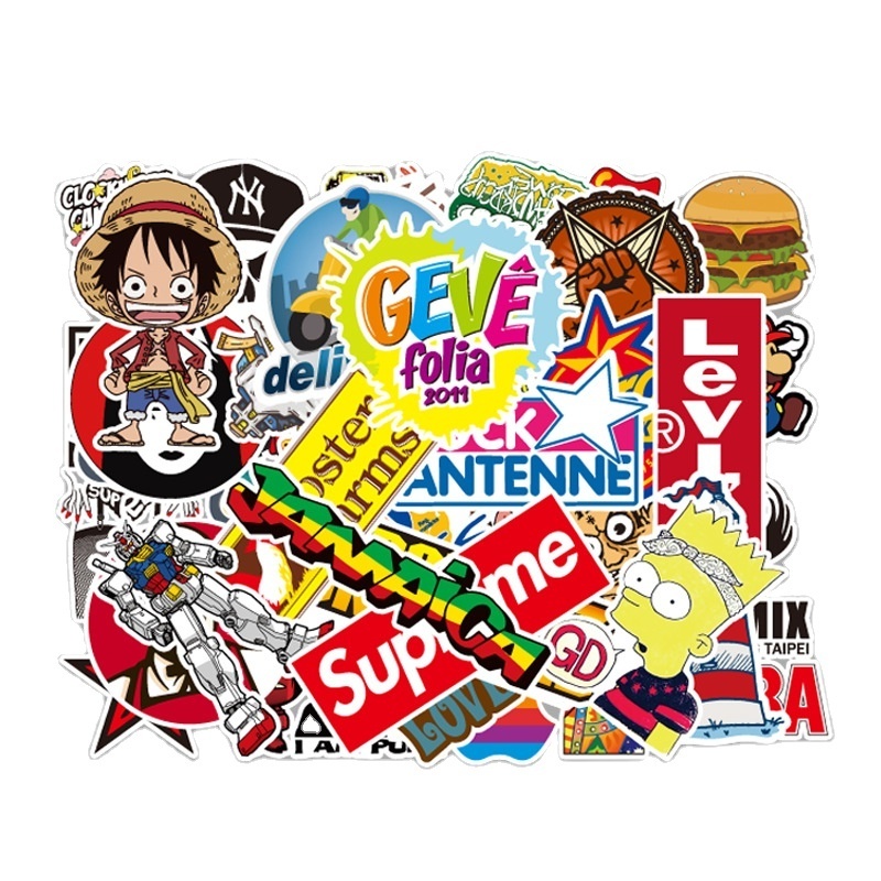 100Pcs Tide Brand Fresh Sticker Home Decoration Table Wall Scrapbooking Laptop Stickers