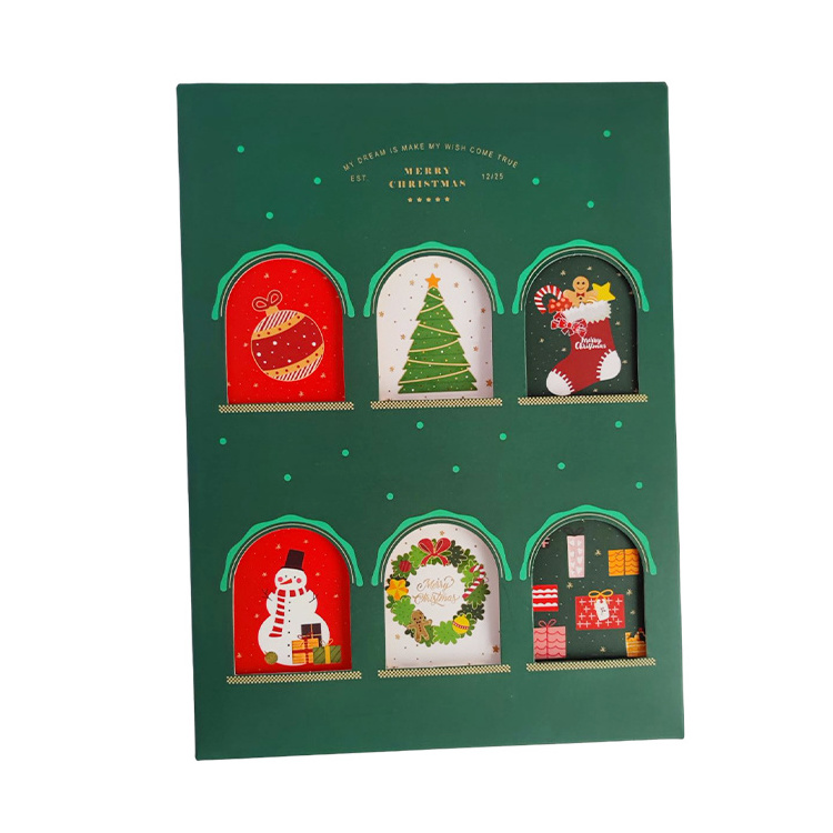 Christmas Countdown Design Advent Calendar 12 Days Paper Cardboard Box Custom New Year Ornament Food Nut Gift Box