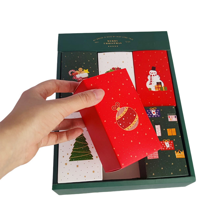 Christmas Countdown Design Advent Calendar 12 Days Paper Cardboard Box Custom New Year Ornament Food Nut Gift Box