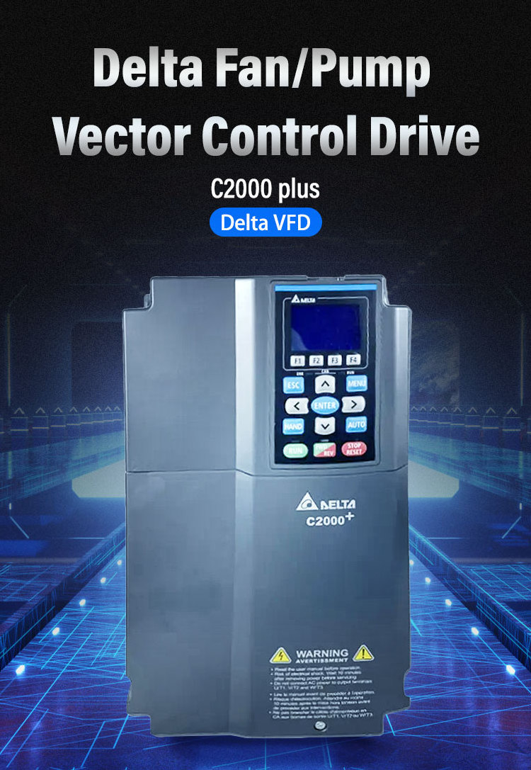 Hot Selling Delta VFD C2000 Plus VFD 075CP43B-21 380V 7.5KW ac inverter VFD Variable Frequency Drive