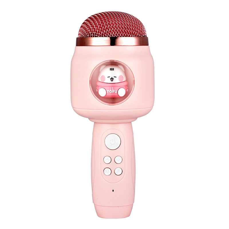 Wireless Microphone Condenser Karaoke Machine Speaker KTV Singing for Phone Android ios Cartoon Gift for Kids