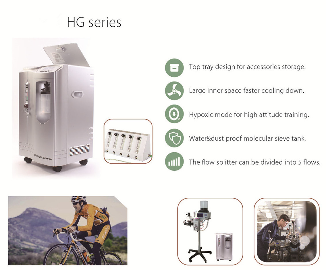 china custom portable 10l 8%-20.9% Hypoxic Purity oxygenerator medical hospital grades machine 15 liter oxygen concentrator