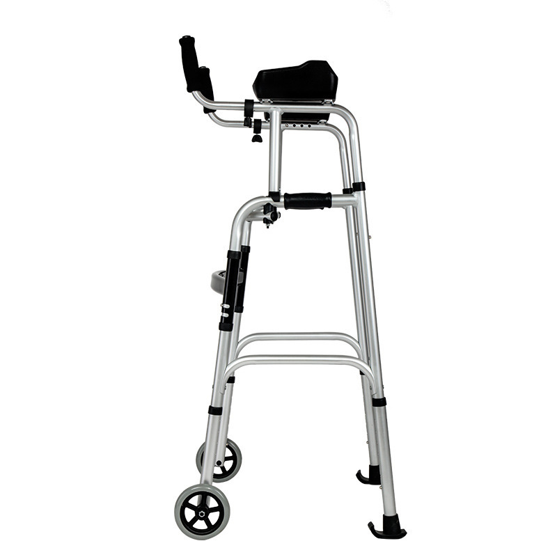 wholesale adults walker double folding aluminium rollator upright walker for adults 2021