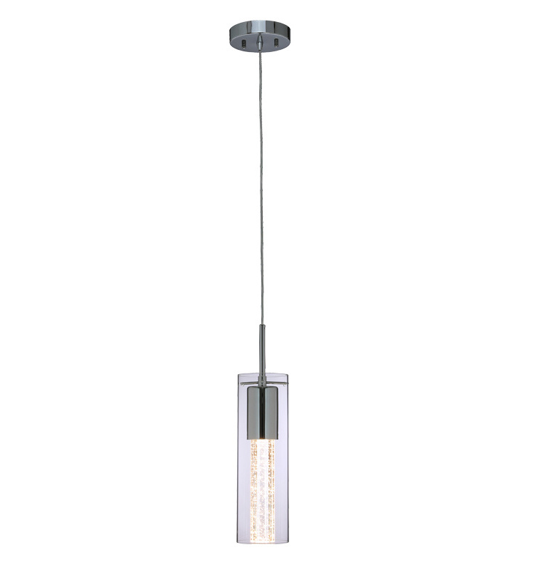 Factory Hanging Ceiling Pendant Lighting Fixture Chrome Adjustable Kitchen Single Crystal Pendant Light