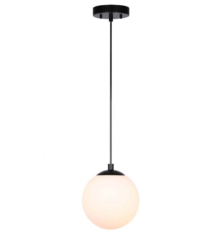 Adjustable Hanging Kitchen Pendant Lights Globe Glass Matte Black Mini Modern Pendant Light